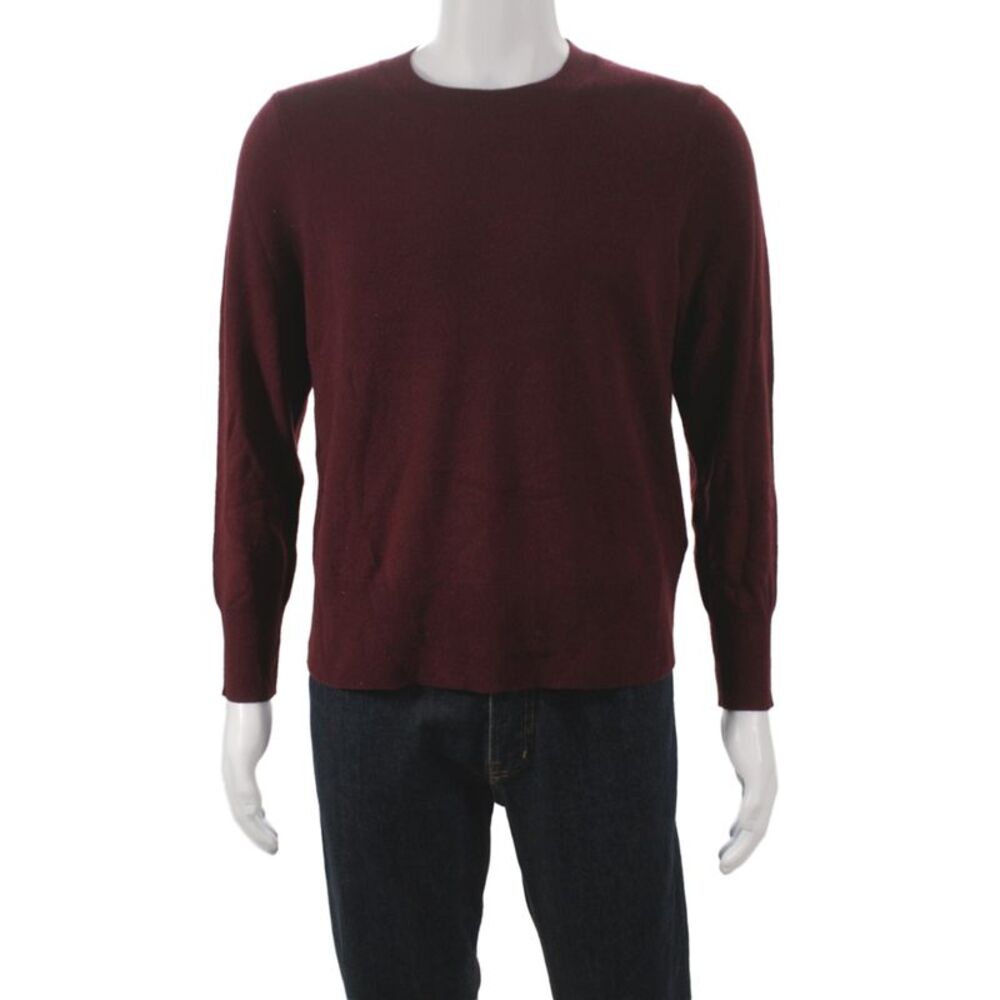 J Crew Mens 100% Cashmere Red Crew Neck Pullover Long Sleeve Size M